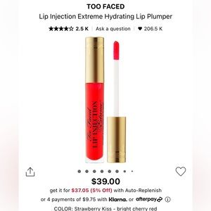 TOO FACED LIP INJECTION EXTREME STRAWBERRY KISS